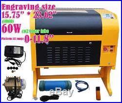 CO2 Laser Engraving Cutting Machine Engraver 60W Laser Tube 110V 4060