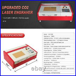 CO2 USB 40W Laser Engraving Cutting Machine + 4 Rounds 300200mm Laser Cutter