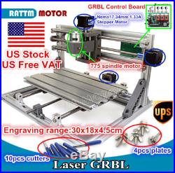 DIY Mini 3 Axis 3018 CNC Router Milling Wood Carving Engraver Laser Machine US