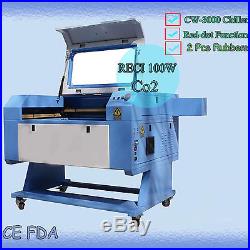 I00W Co2 USB Port Laser Engrave & Cutting Machine 700mm 500mm CW-3000 Chiller