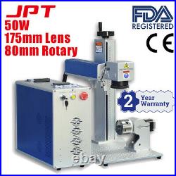 JPT 50Watt Fiber Laser Engraver Laser Marking Machine with 80mm Rotary