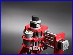 Mini DIY CNC 1208 Router Kit Wood Metal Engraver Milling Machine + 5500mW Laser
