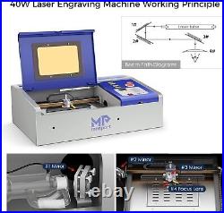 Monport 40W 2.0 Air Assist CO2 Laser Engraver Cutting Engraving Machine 12 X 8