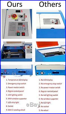 New 40W 220V Engraving Cutting CO2 Laser USB Machine Engraver Cutter woodworking