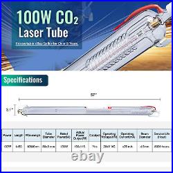 OMTech 100W CO2 Laser Tube Peak 115W 145cm 8cm for Laser Engraver Cutter Machine