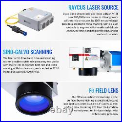 OMTech 20W Fiber Laser Engraver Laser Marking Machine 110x110mm with Rotary Axis