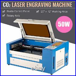 OMTech 20x12 50W CO2 Laser Engraver Cutter Engraving Machine with Rotary Axis