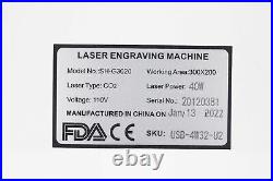 OMTech 40W 12x 8 CO2 Laser Engraving Machine w. K40+ Motherboard & LightBurn