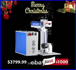 OMTech 50W Fiber Laser Marking Engraving Machine 7.9×7.9 in with Rotary Axis