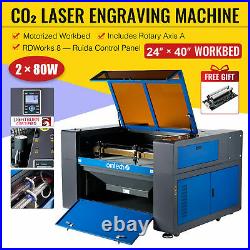 OMTech 80W 24x40 CO2 Laser Engraver Cutter with Dual Tubes & Rotary Axis A