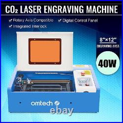 OMTech K40 Laser Engraving Machine 8x12 Bed w U Axis Comp LCD Panel Water Pump