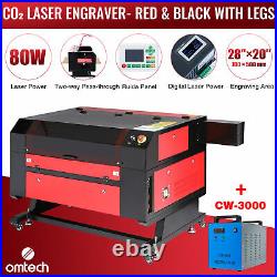 Omtech 28x20 80W CO2 laser Engraver Cutter Ruida with CW-3000 Water Chiller