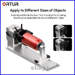 Ortur Rotary Axis Attachment 3-Jaw Chuck for Cylindrical Laser Engraving Machine