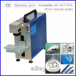 Portable 20W Fiber Laser Marking & Engraving Machine Metal Engraver+ Ratory Axis