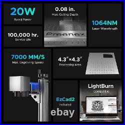 Preenex 20W 4.3x4.3 Fiber Laser Marker Engraver Metal Laser Engraving Machine