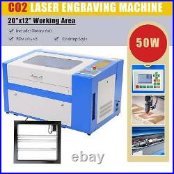 Preenex 50W CO2 Laser Engraver Cutter Engraving Machine 20''×12'' w. Rotary Axis