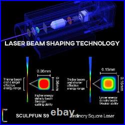 SCULPFUN S9 90W Effect CNC Laser Engraving Cutting Machine 410x420mm Engraver