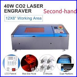 Secondhand 40W 12x 8 USB Port CO2 Laser Engraving Machine Cutter w Exhaust Fan