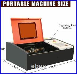 Slsy 40W Laser Engraving Machine, 8 ×12Work Area, Red Dot Pointer Digital-Control