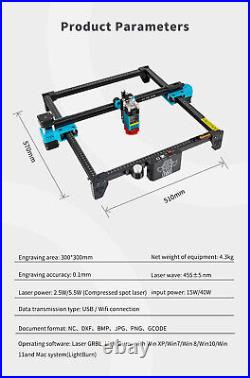 TwoTrees TTS-55 Laser Engraver 300300mm Engraving Machine 5.5W Laser Module US