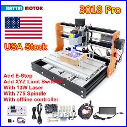 (US)3018-pro DIY CNC Router 10W Laser GRBL Wood Engraver Milling Cutting Machine