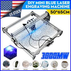 US 5065cm Area Laser Engraving Cutting Machine Printer Kit Desktop 3000mW DIY