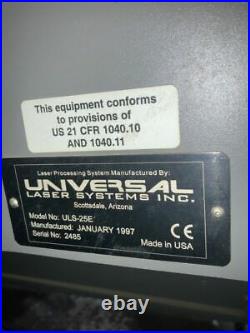 Universal Laser Systems Engraver Model No ULS-25E