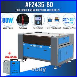 Upgraded 80W 35×24 CO2 Laser Engraver Cutter Autofocus with CW3000 Water Chiller
