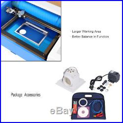 Used 40W CO2 Laser Engraving Cutting Machine 12x8in USB Movable Wheel
