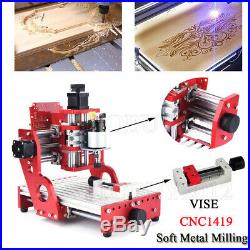 VISE Laser Metal Engraving Carving Machine 1419 CNC Router Milling Cutting ER11