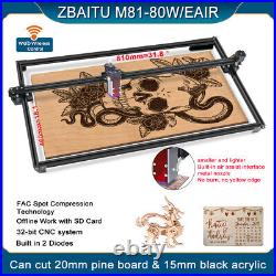 ZBAITU F80W Laser Engraving Cutting Machine M81 DIY Engraver Cutter Printer Wood