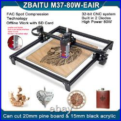 ZBAITU Laser Engraver Cutter, FF80W-EAIR Machine Module with Air Assisted CNC DIY